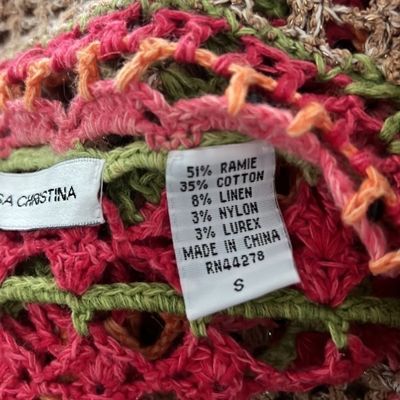 Marisa Christina Crochet Colorful Hippie Sweater Size Small - Picture 9 of 12